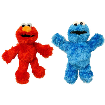 Official Sesame Street Plush 8'' Suitable From Birth (Elmo And Cookie Monster Set)