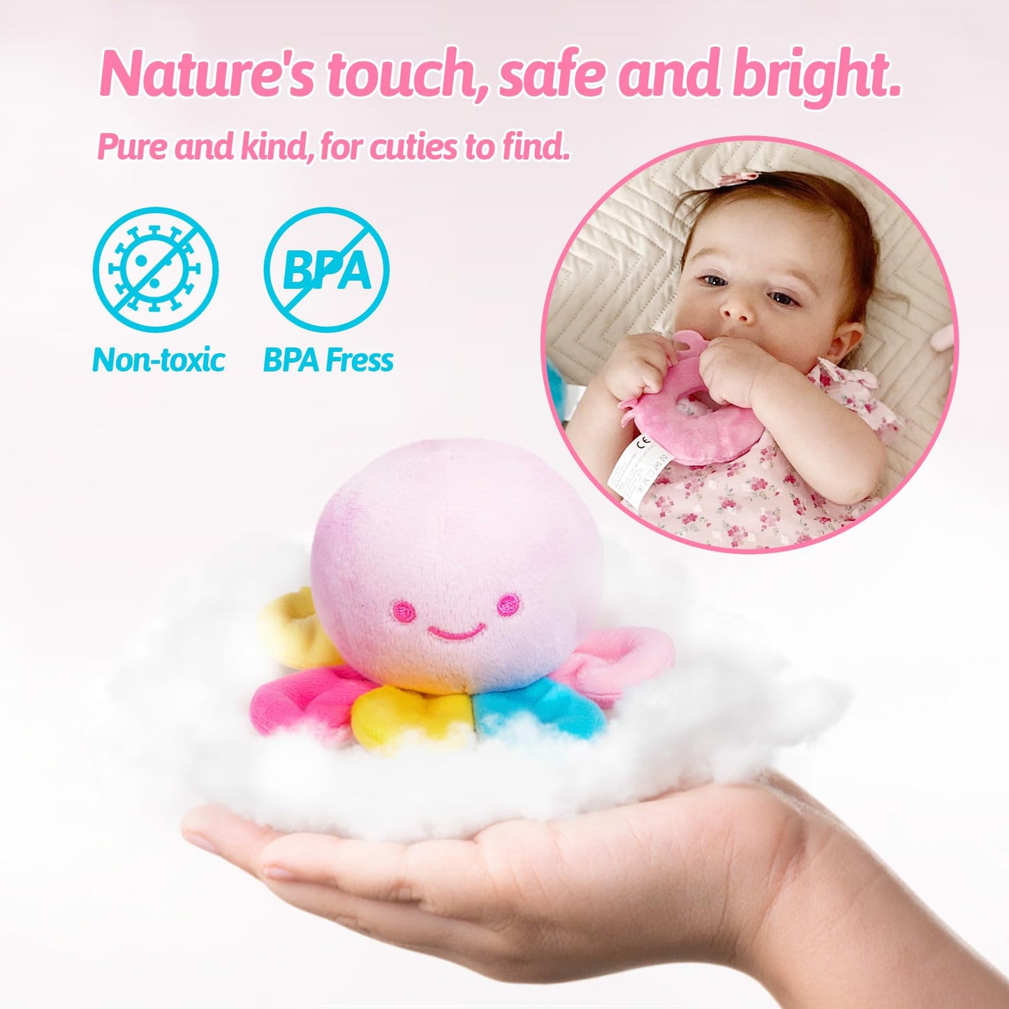 OUOZZZ Baby Toys 6-12 Months - Soft Baby Doll for Girls Mermaid Toys - 2 Years Old Sensory Toy - Birthday Gifts Toddler Plush St
