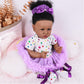 Kgniess Me Lifelike Reborn Baby Dolls Black Girl-22-Inch Realistic Silicone Reborn Baby Doll African American Reborn Toddler Real Life Newborn Baby Doll Gifts For Kids Age 3+