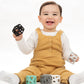 Malarkey Kids Stack N Chew - Mini Cubes Baby Chew Toy Monochrome - Develops Fine Motor Skills, Increases Grip Strength, Stimulates Hand-Eye Coordination (Monochrome)