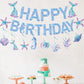 Zwiebeco Mermaid Birthday Party Decoration Supplies - Mermaid Happy Birthday Banner Bunting Garland Hanging Paper Swirls Kit For