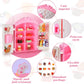 27 Pieces Dollhouse Refrigerator Mini Fridge Toy With Mini Food Set Dollhouse Kitchen Furniture Food Toys Miniatures Kitchen Decorations Bottles Fruit Dessert For Children Kids Girls (Cute Style)