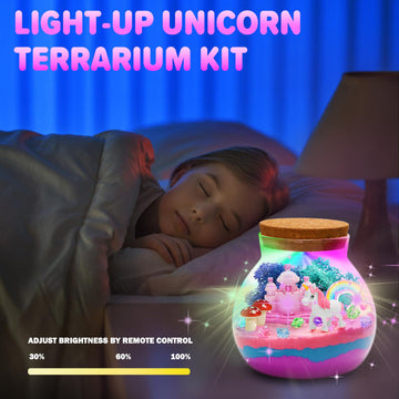 Jumlys Light Up Unicorn Terrarium Kit For Girls, Unicorn Toys For Kids Ages 4, 5, 6, 7, 8-12 Years Old, Diy Unicorn Art And Craf
