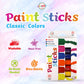 Playkidiz Paint Sticks, 6 Pack, Classic Colors, Twistable Crayon Paint Sticks, Mess-Free Tempera Paint, Quick Drying, Great Birt