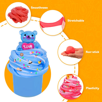 50 Pack Mini Butter Slime Kit, Scented Slime For Girls And Boys, Soft & Non-Sticky Cotten Candy Fruit Slime Party Favor Gifts, D