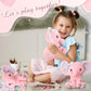 Zomiboo 3 Pieces Elephant Stuffed Animal 8 Inch Baby Stuffed Elephant Animal Plush Toy Gift Baby Girl Boys Bed Decor (Lovely Sty