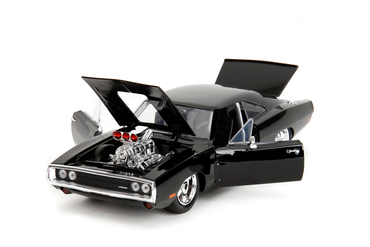 Jada Toys 1970 Dodge Charger Die-Cast Car 1:24 Scale Black Collectible Model for Ages 8+