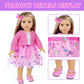 American 18 Inch Doll Makeup Accessories And Clothes,Messenger Bag Set For 18 Inch Doll Include Phone Eye Shadow Lipstick Eyelash Brush Makeup Brush Butterfly Hair Clip And Shoes(No Doll)