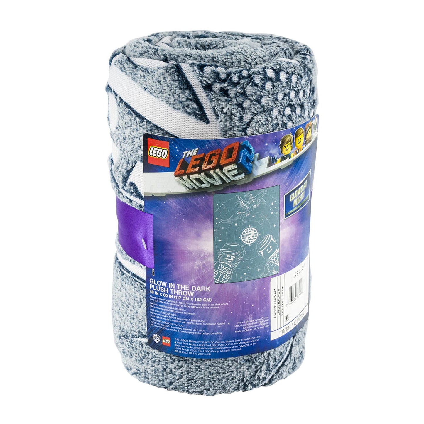 Dc Comics The Lego Movie 2 'The Cool Guys' Glow In The Dark Plush Throw Blanket 46 X 60
