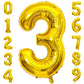 Paticool Gold Number 3 Balloon, 40 Inch Large Number Foil Mylar Balloons For 3Rd Girl Boy Birthday Party Celebration Decorations