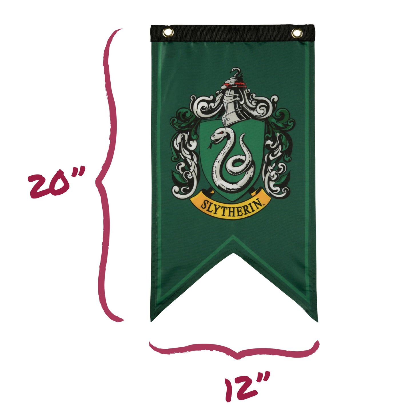 CON*QUEST Harry Potter House Banner Flag Set - 5 Multi-Colored Polyester Flags, 12'' x 20'', Includes Hogwarts, Gryffindor, Slytherin, Ravenclaw