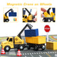 Giant Bean 12Pcs Vehicles Battery Operated Train Car Set, Magnetic Mini Construction Set For Wooden Train Track, Bulk Car Toys For Toddlers Boys Girls Kids 3 4 5, Fits For Most Brands