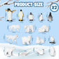 32 Pieces Polar Animals Figurines Antarctic Animals Set Realistic Arctic Animal Figures Toy Playset White Whale Seal Wolf for Teens mature-themeds Party Favor Cake Decoration Craft