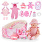 Deao Baby Doll Accessories Doll Clothes With 13In Doll Bassinet Carrier Bed Doll Accessories Baby Dolls Pillow Caring Pretend Pl