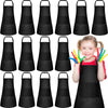 PLULON 15Pcs Kids Paint Aprons Bulk Art Painting Apron for Kids, Paint Apron Adjustable Children Chef Aprons with 2 Pockets for 