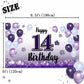 LASKYER 14th Birthday Decorations - Purple Balloon Banner, Polyester, P-BH-14, Perfect for 14th Birthday Party Supplies