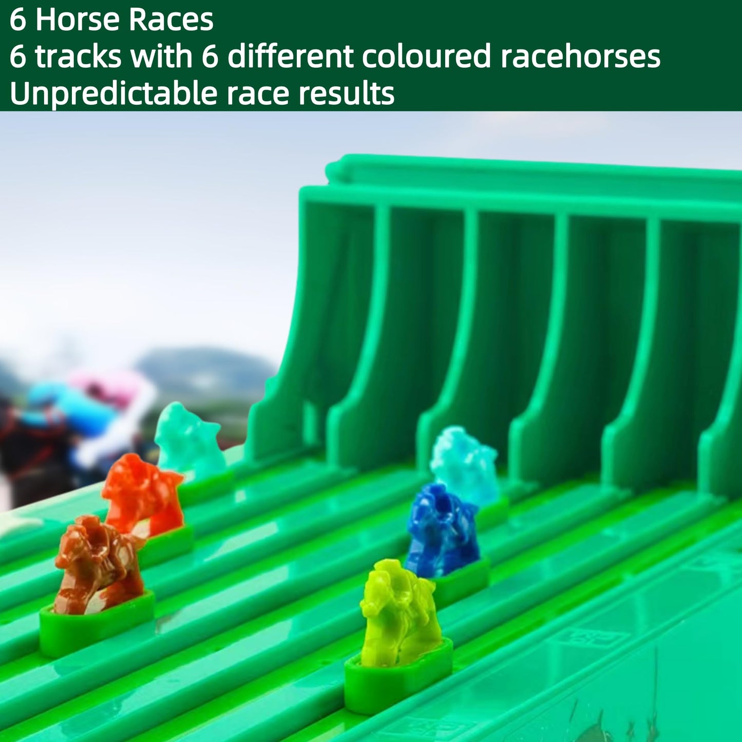 Electronic Horse Race Board Game, Horse Racing Table Games, Desktop Derby 6-Horse Racing Game,Portable Family Party Entertainmen