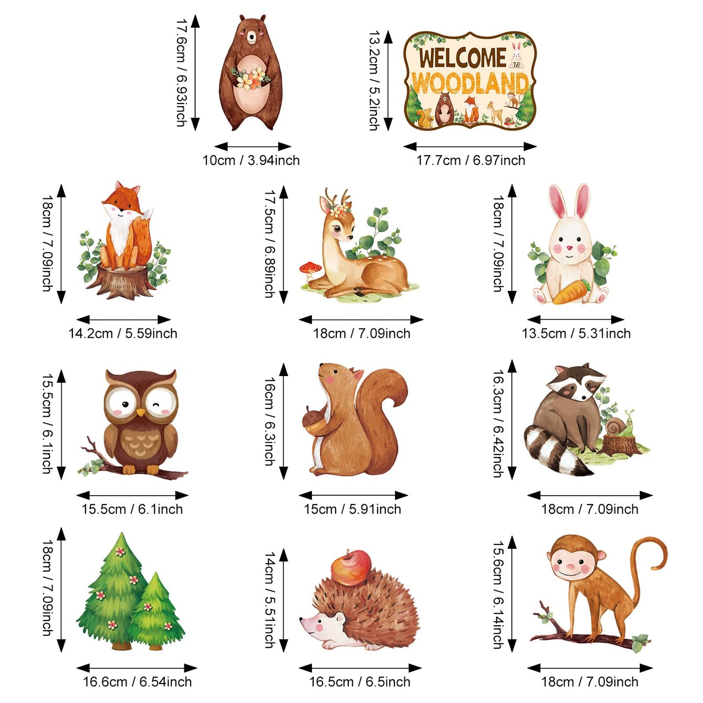 Outus 51 Pieces Woodland Baby Shower Party Decorations Woodland Birthday Hanging Swirl Decorations Forest Animals Creatures Part