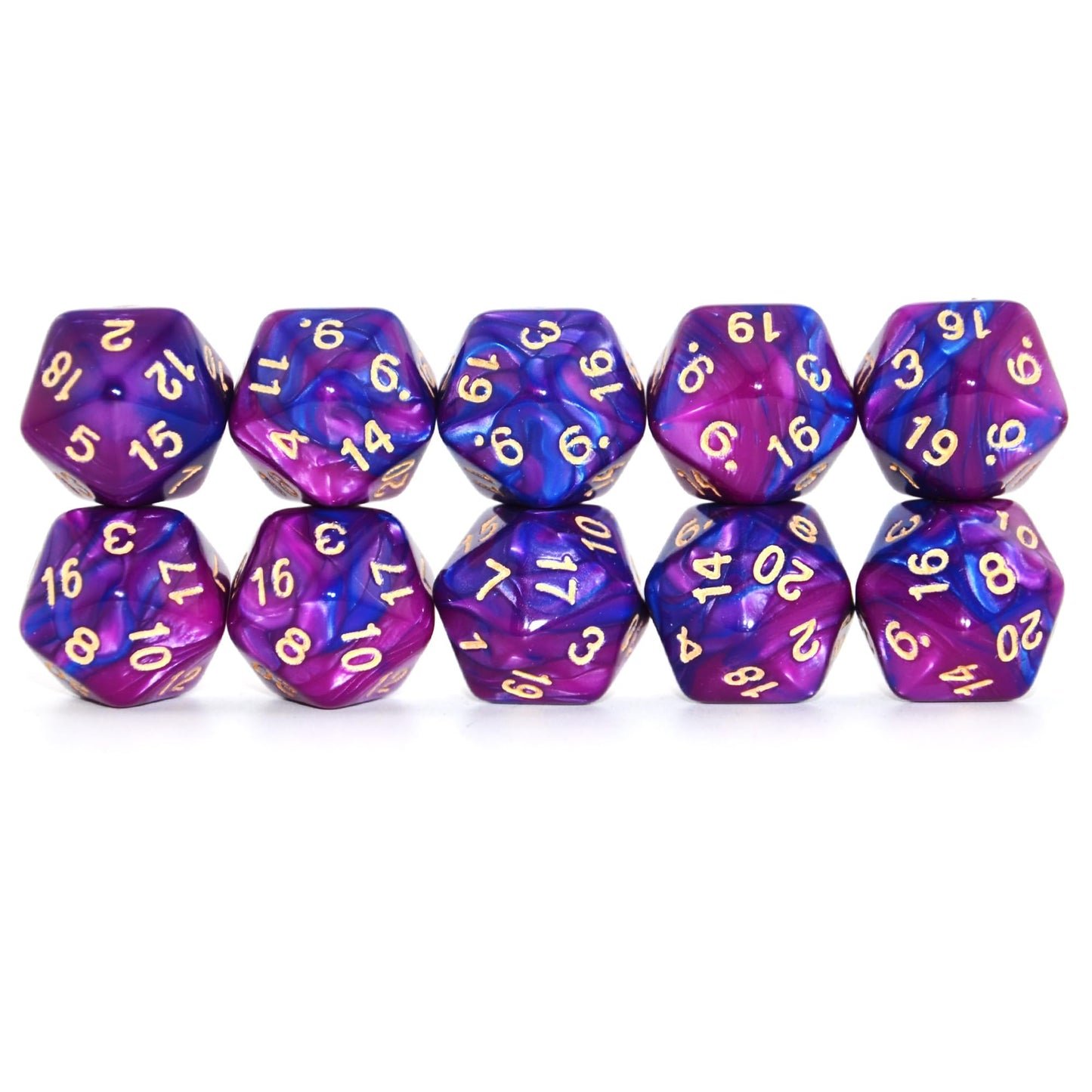 Smartdealspro 10-Pack 20 Sided Dice D20 Polyhedral Dice For Dnd Rpg Mtg Table Game (Color 12)