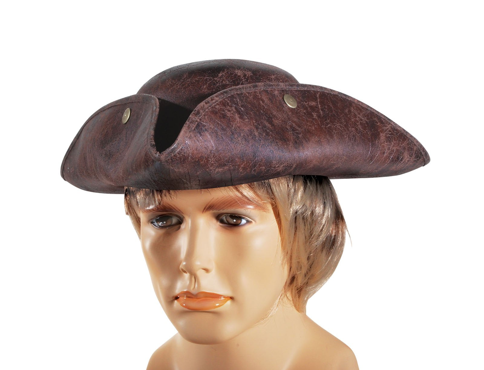 Loftus International Leatherette Pirate Tri-Corner Explorer Costume Hat, Brown, One Size