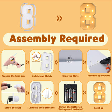 Imprsv 3Ft Light Up Numbers, Marquee Numbers For 18Th 80Th Birthday Decorations Anniversary Party Decor, Mosaic Numbers For Ball