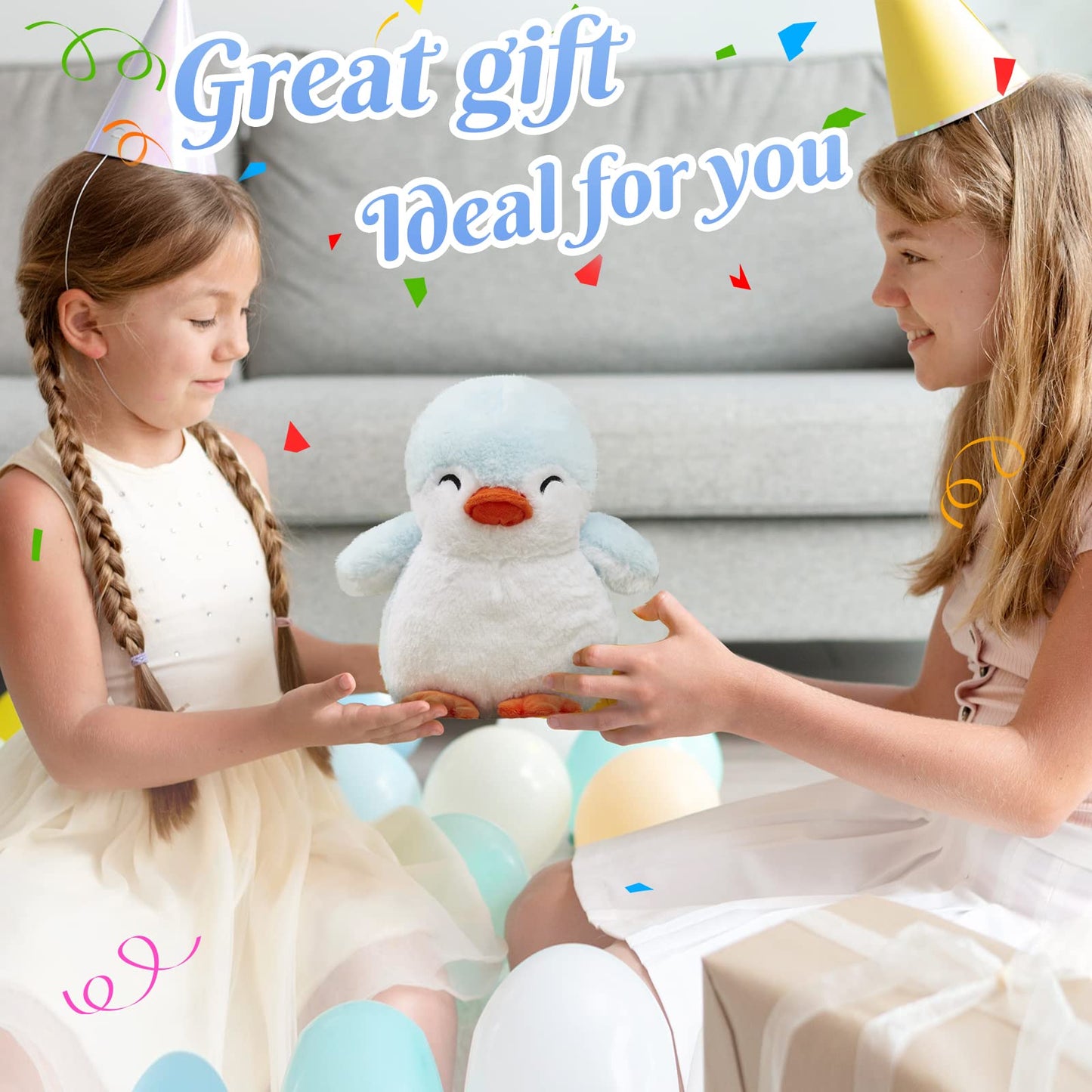 Glow Guards Penguin Plush Toy with LED Night Lights, 12'' Soft Snuggle Stuffed Animal for Kids, Perfect for Birthdays and Children's Day