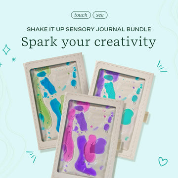 Lifelines Sensory Journal, 3-Pack Shake It Up Bundle - Fidget Ruled Notebook Journal With Interactive Tactile Cover & Embossed P