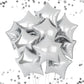 Silver Star Foil Balloons, 18 Inches Star Foil Balloons For Helium, 10 Pcs Silver Star Birthday Balloons Set For Birthday Party