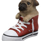 Ebros 'Paw-Star' Pups Lifelike Realistic Puppy Dog In Sneaker Chucks Shoe Statue Pedigree Breed Dogs Puppies Collectible Decor With Glass Eyes Pet Memorial Figurine (Fawn Pug)