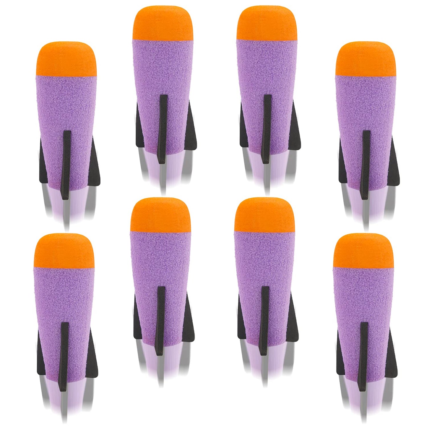 EKIND 8-Pack Mega Missile Refill for Toy Rocket Launcher  Foam  Compatible for Nerf N-Strike advanced Series (Purple)