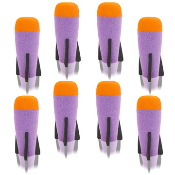 EKIND 8-Pack Mega Missile Refill for Toy Rocket Launcher  Foam  Compatible for Nerf N-Strike advanced Series (Purple)