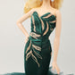 Cora Gu Handmade Classic Jade Green Embroidery Mermaid Dress Wedding Gowns Fit for 12 Fashion Doll & Dolls not Included