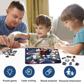 Reouinty Wooden Puzzle For Adults, Eagle Flag Wooden Jigsaw Puzzles(15.9 * 15.6In-500Pcs), Beautiful Wooden Puzzle With Box Birt