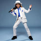 BAURGHOP Kids Dance Star Costume for Boys Girls 80s 90s Pop Stage Outfit for Cosplay Party Halloween (8-9 Years)