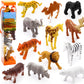 12 Pcs Realistic Wild Jungle Animals Figurines Toys,Plastic African Jungle Animals Playset For Kids:Lion,Elephant,Giraffe-Ages 3