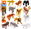 12 Pcs Realistic Wild Jungle Animals Figurines Toys,Plastic African Jungle Animals Playset For Kids:Lion,Elephant,Giraffe-Ages 3