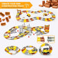 Construction Race Tracks Set, Flexible Train Tracks w/ 2 Electric Construction Race Vehicles w/Lights, STEM Engineering Race Tra