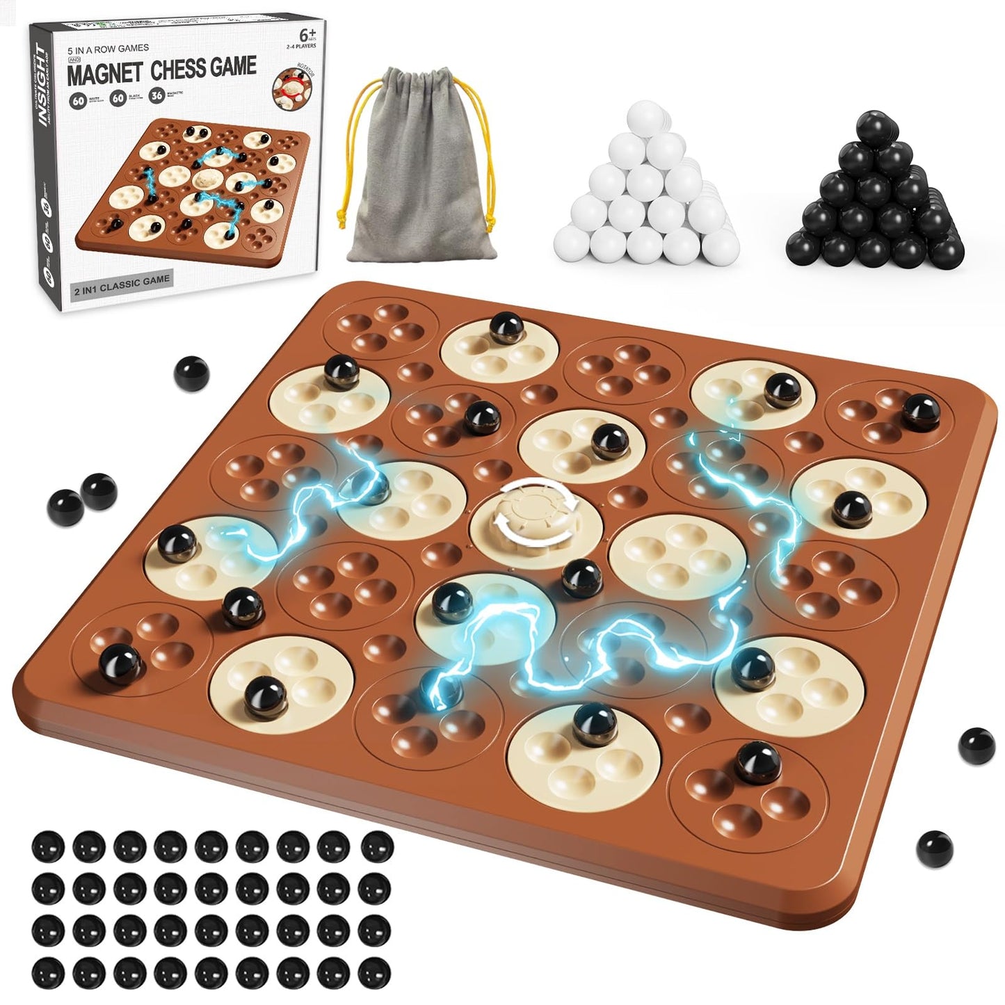 Magnetic Game Chess, Magnet Game, Magnetic Board Game For Kids Adults Family Game Night, 2 In 1 Multiplayer Magnet Chess Game Wi