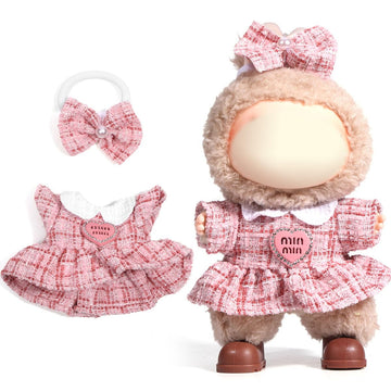 AICase for Labubu Clothes/for Labubu Outfits Clothes Set for 17cm Lububu Doll 2 Piece enhanced Dresses Set elegant Clothing for LA BUBU Girls Stylish Adorable Dolls Clothes Accessories (No Doll)_01