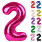 Hot Pink Number 2 Balloon 40 Inch, 2 Balloon Number, 2Nd Birthday Decorations For Baby Girls Boys Toddlers