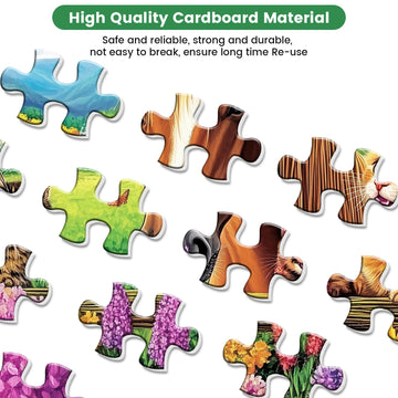 500 Piece Puzzle For Adults- Cats And Horses Puzzle| Recycled Paper Farm Jigsaw Puzzles 500 Pieces | Challenging Family Activity