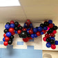 Red Blue Black Balloons, 12 Inch Helium Black Latex Balloon With Royal Blue Red Confetti Balloon Decor For Boys Super Spider Her