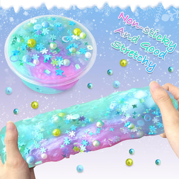 Npne Frozen Slime Kit For Girls Diy Slime Making Kit With Glitter Add Ins Foam Jelly Cubes Christmas Birthday Party Favors Prese