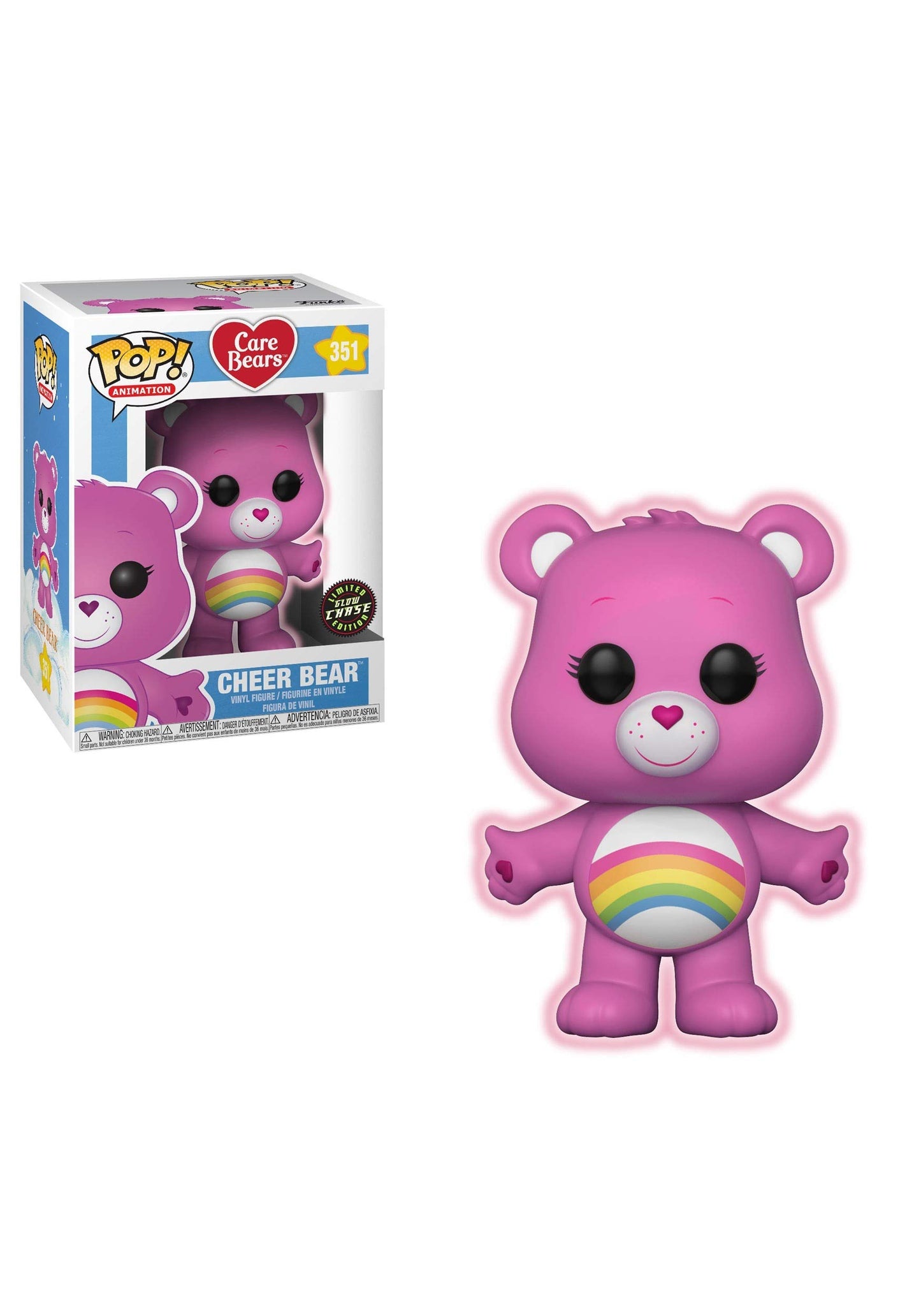 Funko POP! Animation Care Bears Cheer Bear Collectible Figure, Multicolor, Vinyl, Model 26698, Standard Size