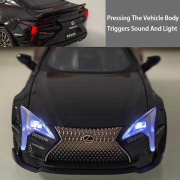 ERBADIHAGO Silver Diecast Toy Cars for Lexus LC500 with Light & Sound, Pull Back Action, Collectible Model for Boys 3+ Ages 3-8