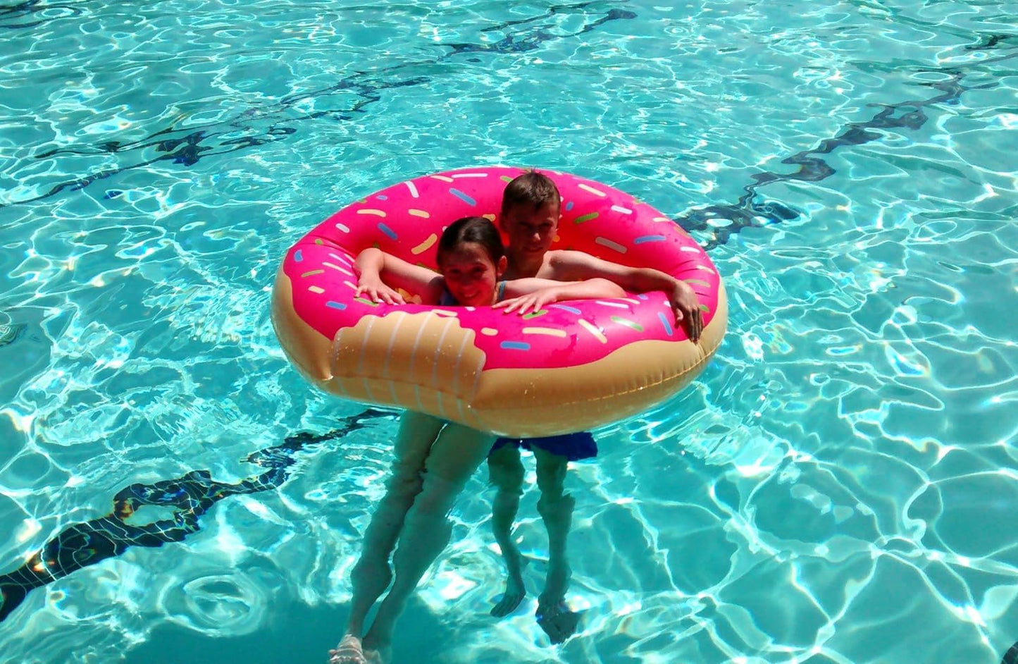 Giant Inflatable Pool Floats (Strawberry Frosted Donut)