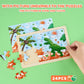 Wernnsai Dinosaur Wooden Jigsaw Puzzles - Preschool Educational Brain Teaser Boards 4 Packs With 24 Piece Dino Puzzles Toys Dino
