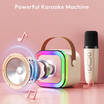 Niskite Mini Karaoke Machine With 2 Wireless Microphones: Funny White Elephant Gifts For Kids Teens Adults