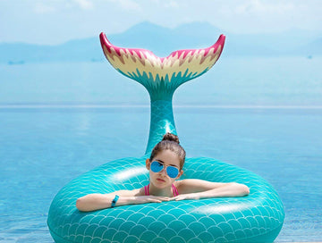 Jasonwell Giant Inflatable Mermaid Tail Pool Float with Fast Valves Summer Beach Swimming Pool Party Lounge Raft Decorations Toys for mature-themeds Kids (Green)