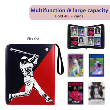 Baseball Card Binder  2025 Sports Trading Card with Sleeves Holder Album  400 Pockets Baseball Card Holder Sheets Display Storage Protectors for Collectors Boys and Girls Gift